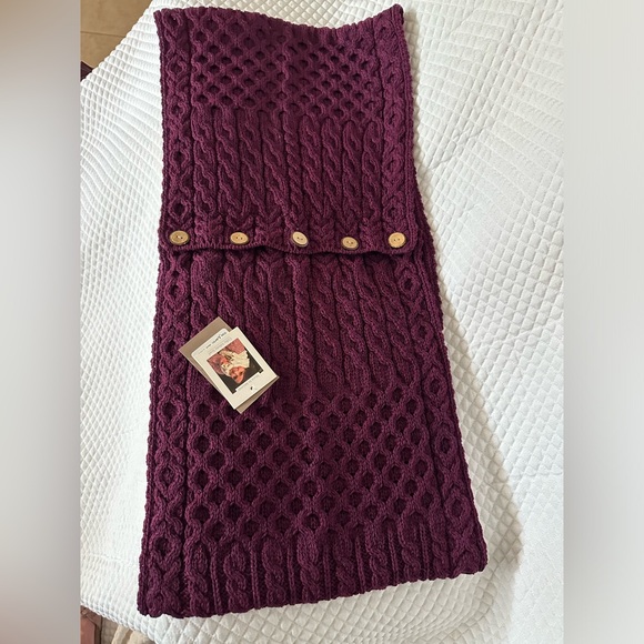 ♥️Irish Aran Sweater Market Merino Wool Snood Infinity Scarf - Picture 9 of 11